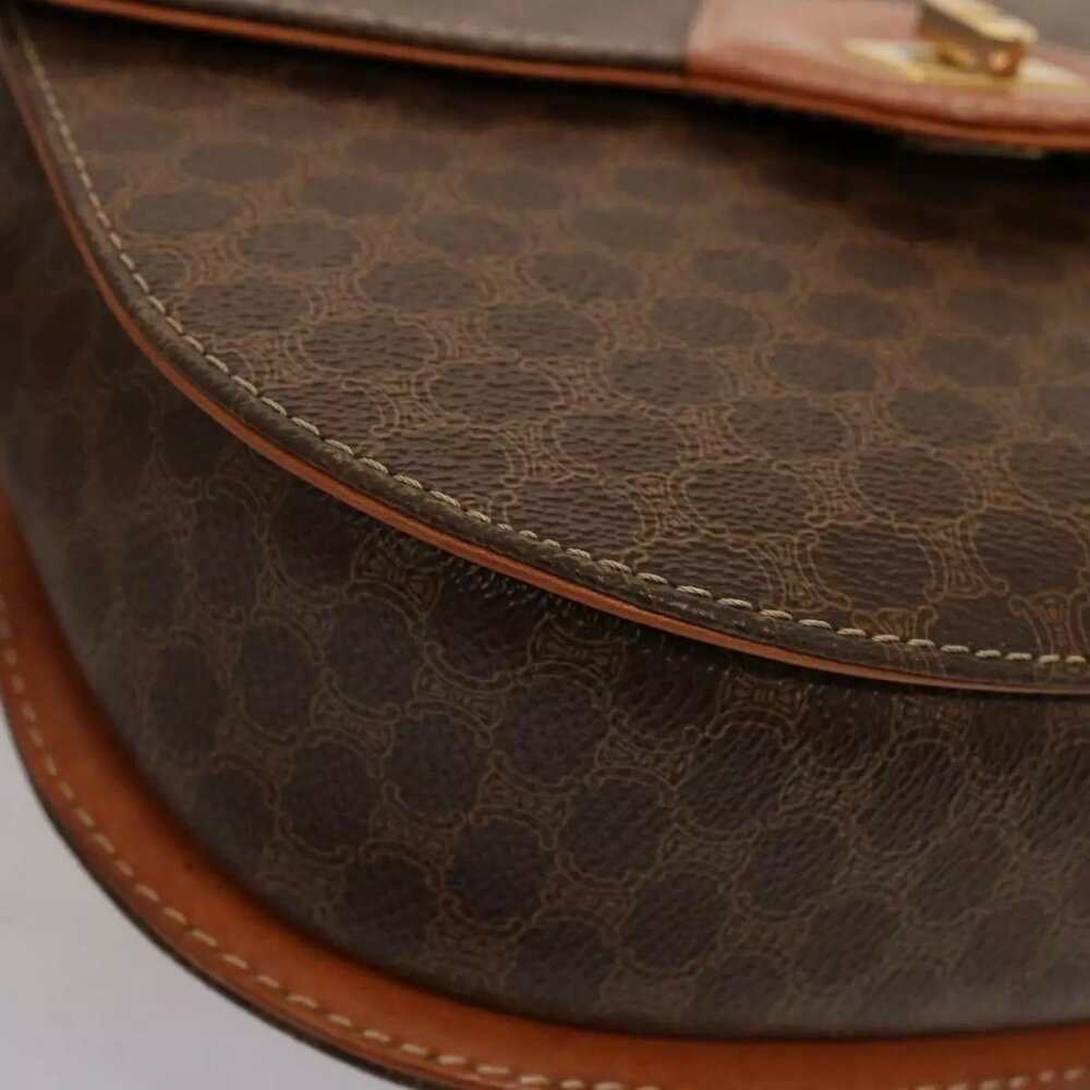 CELINE Macadam Canvas Hand Bag PVC 2way Brown Auth - Picture 15 of 16